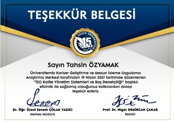 Dzce niversitesi Kariyer Gnleri 19 Nisan 2021